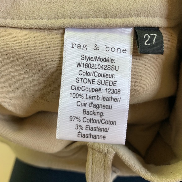 Rag & Bone Stone Suede Skinny Jeans - Picture 6 of 8